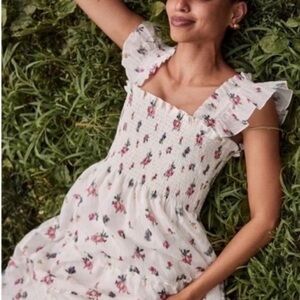 Rare Floral Ikat Taffeta Hill House Ellie Dress